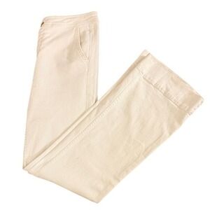 Pilcro and the Letterpress Anthropologie High Rise Bootcut Jeans Cream White 28